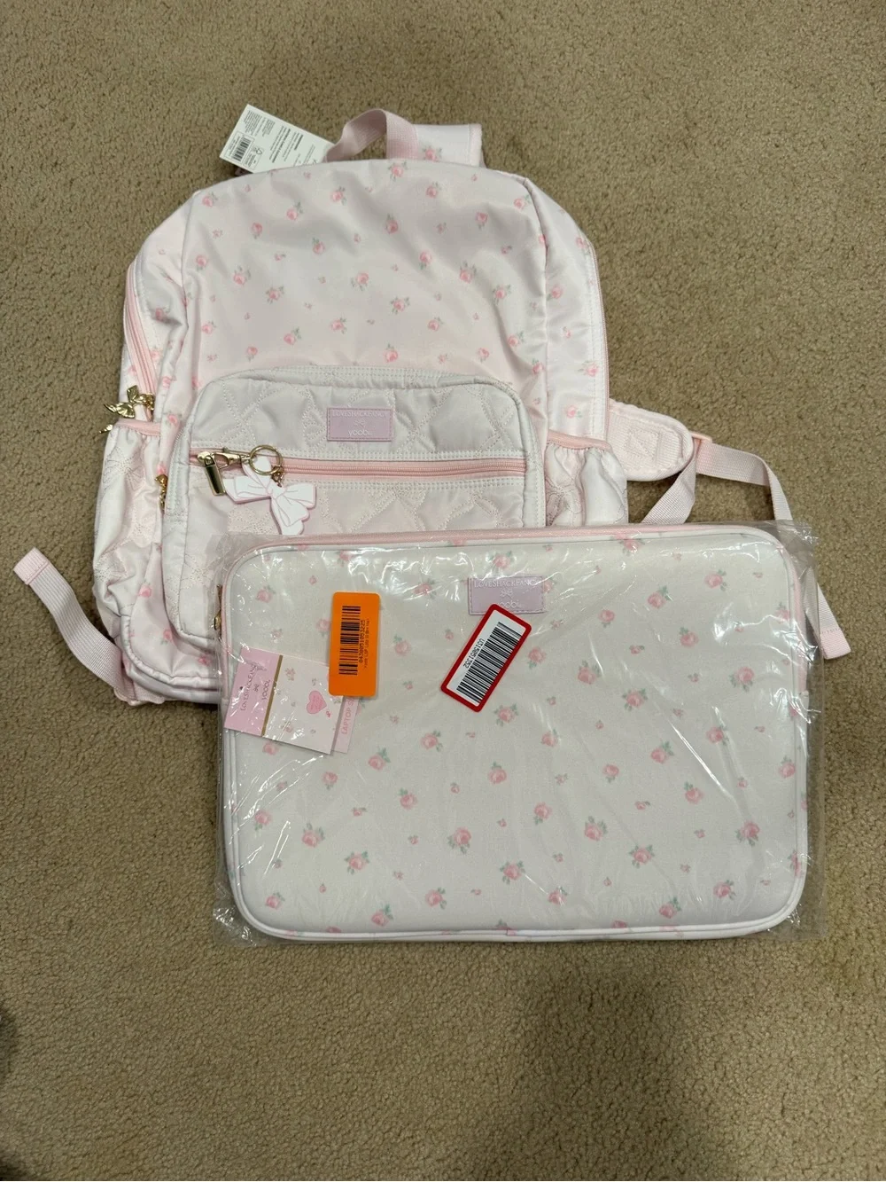 LoveShackFancy x Target Pink Floral Kids Backpack & Matching Laptop Case